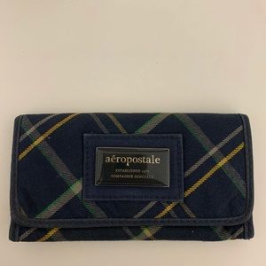 Aeropostale Blue Plaid Wallet
